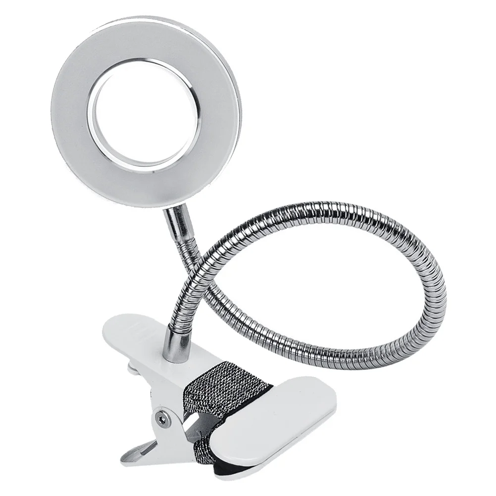 1 stks LED schoonheid nagellamp zilver opvouwbare tafellamp verstelbare oogbescherming licht manicure desktop licht nagelsalon tool