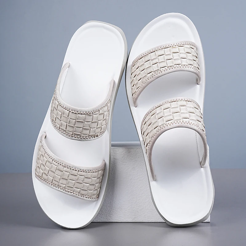 

Мужские летние модные простые пляжные туфли с защитой от скольжения, износостойкие сандалии без застежек для мужчин