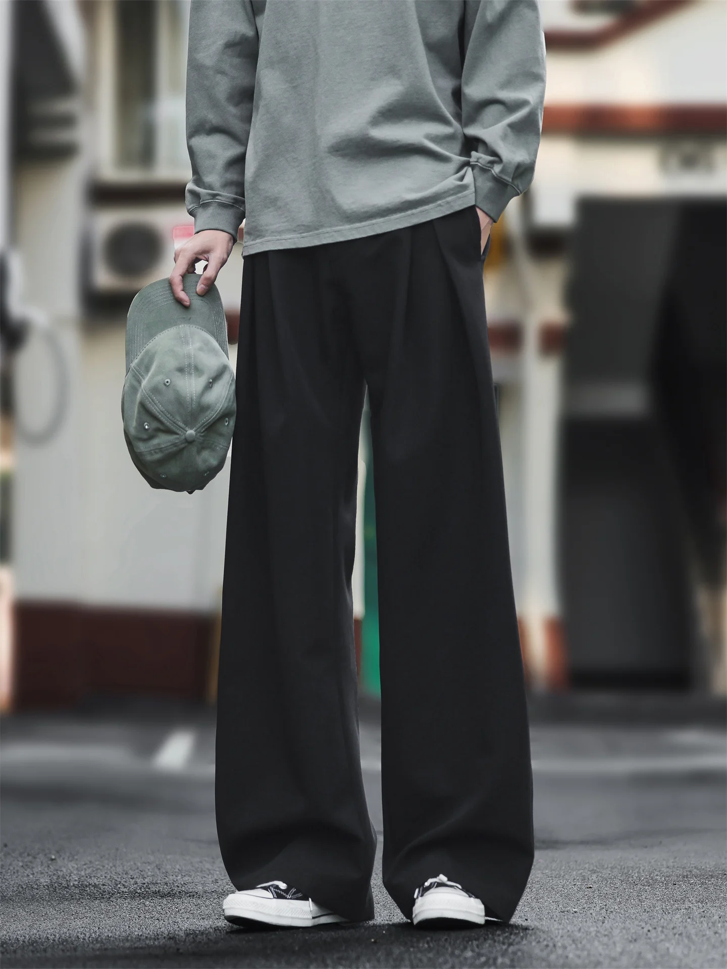 

Мужские брюки Ele A-Line с плиссировкой, американские повседневные брюки, драпированные, широкие, CleanFit, молодежные, летние, прямые штанины