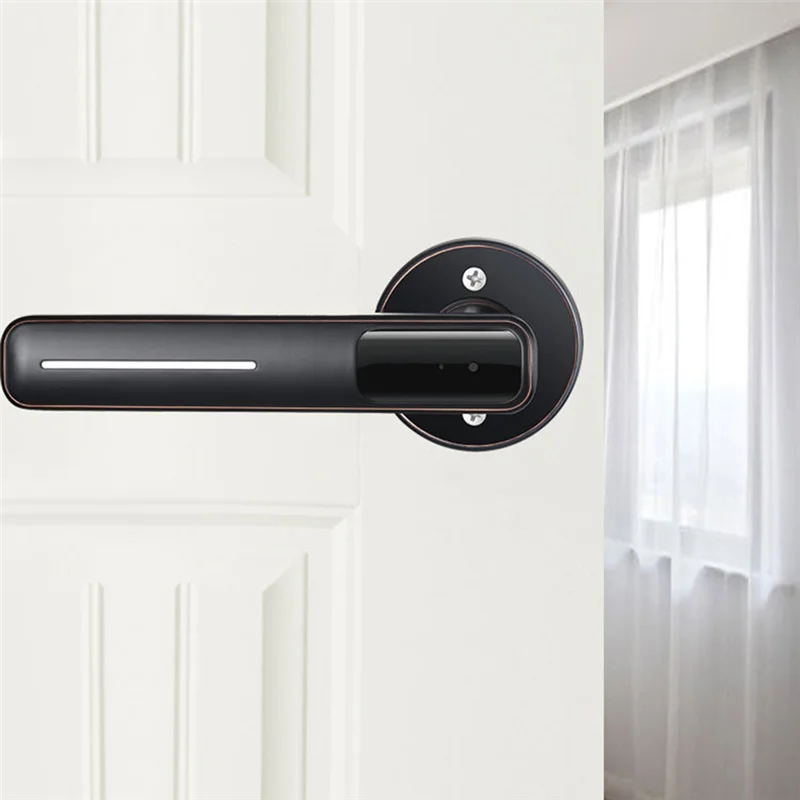 

IDUD Fingerprint Door Lock, Smart Door Handle Fingerprint Door Knob For Bedroom, Office, Hotels Door Locks With Handle