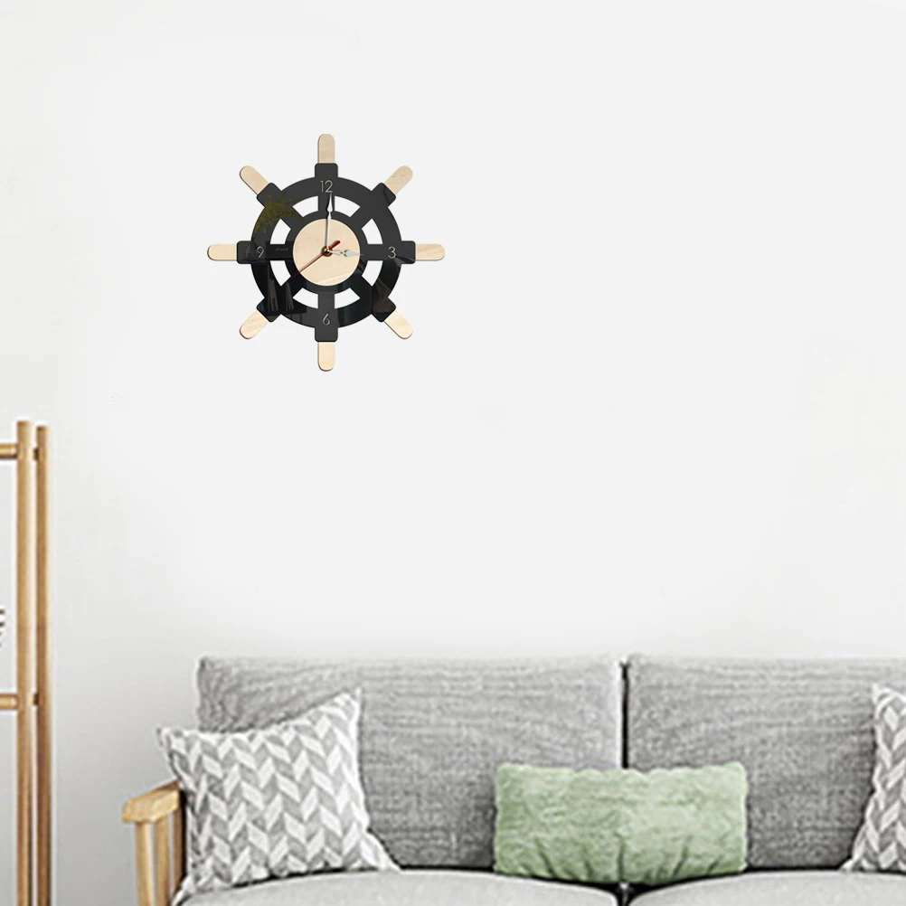 

Retro Rudder Shape Big Numbers Silent Wall Hanging For Home Decor Creative Bedroom Office Clock Sturdy Wall