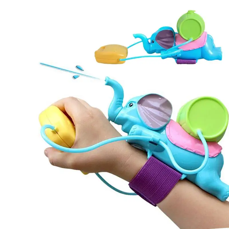 

Kids Wrist Water Squirter Cartoon Elephant Children Water Soaker for Wrist Boys Girls Interactive Pool Game Bathing Playing Fun