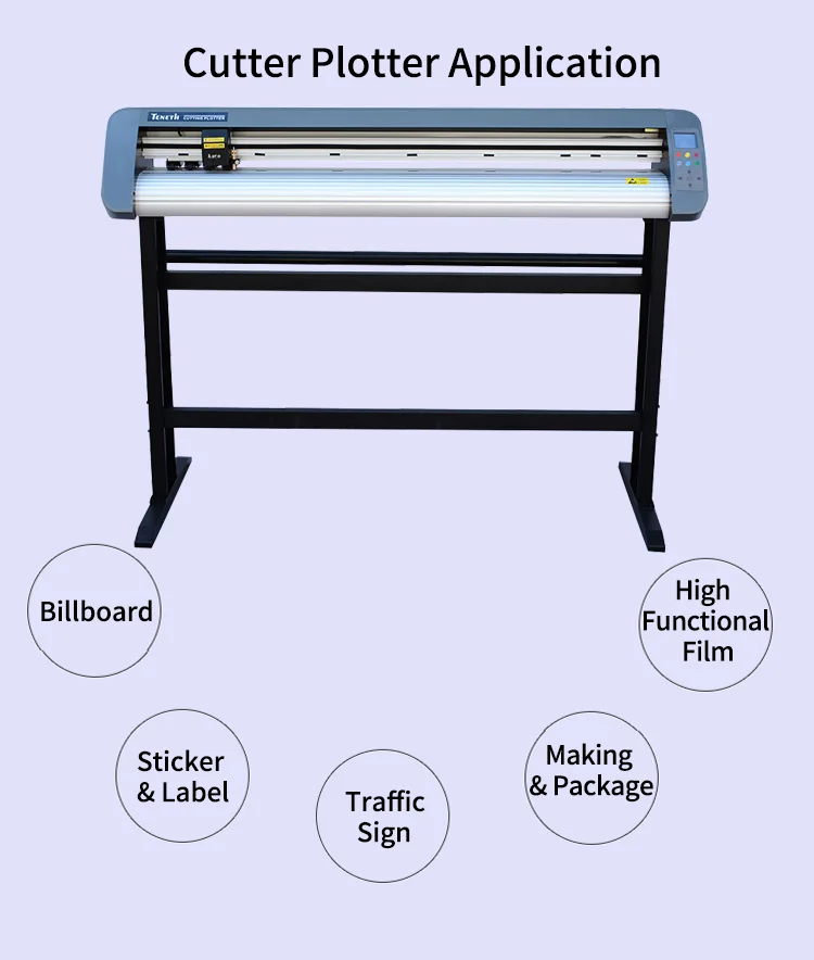 

59 дюймов виниловый знак плоттер резак с автоматическим контурным программным обеспечением Kuco Teneth 1,6 м режущая машина