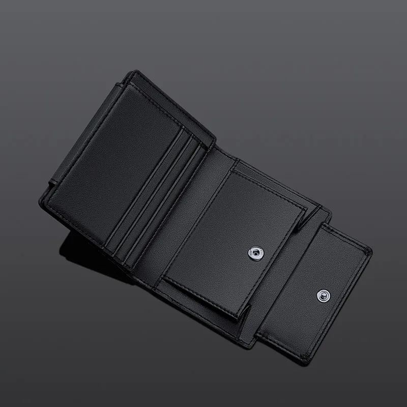 Genuine leather short style card holder, fashionable and personalized card bag, multifunctional card clip
