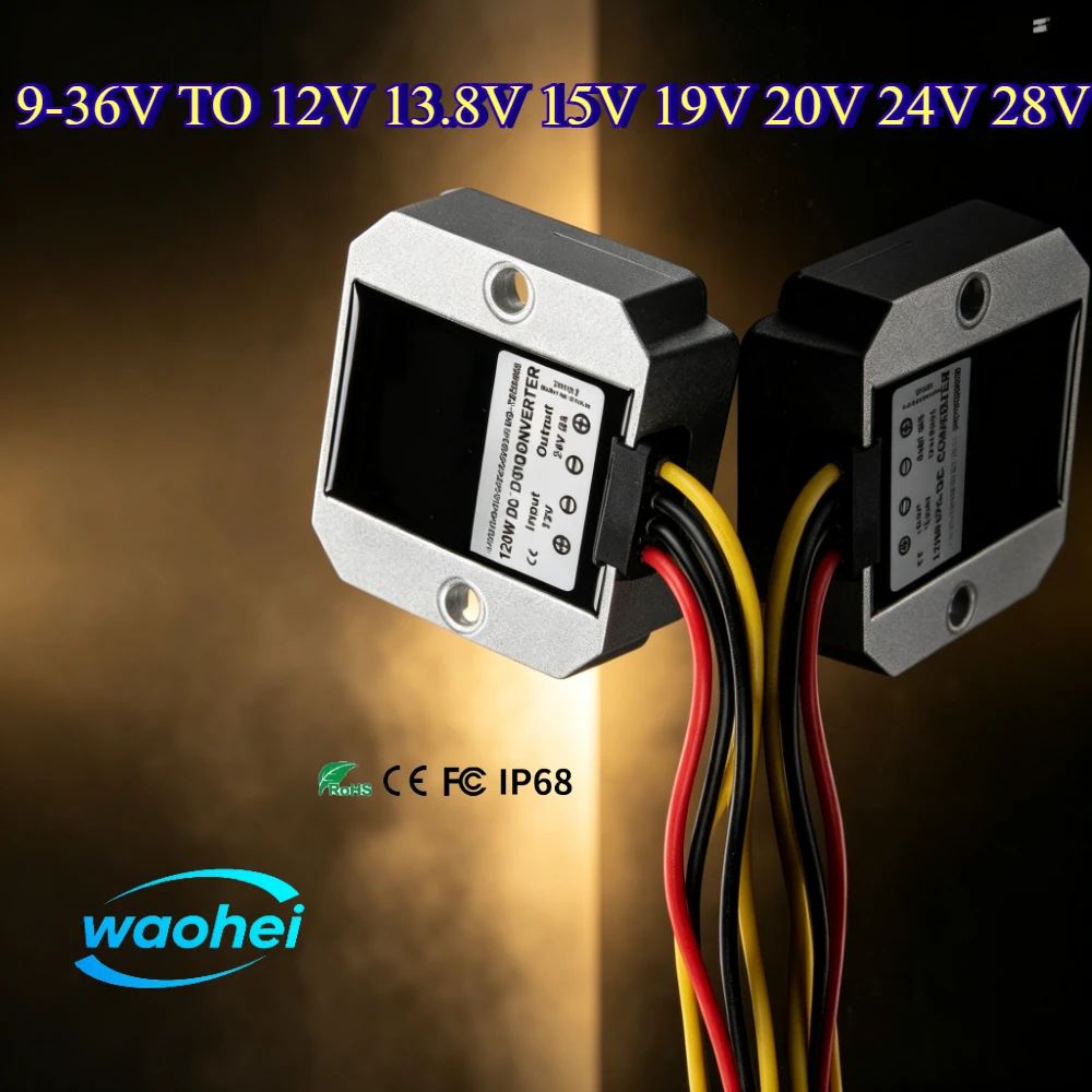 9-36V to 12V 13.8V 15V 19V 20V 24V 28V DC to DC Buck-Boost Power Converter 9-36V to 12V Voltage Stabilizer12V Battery Regulator
