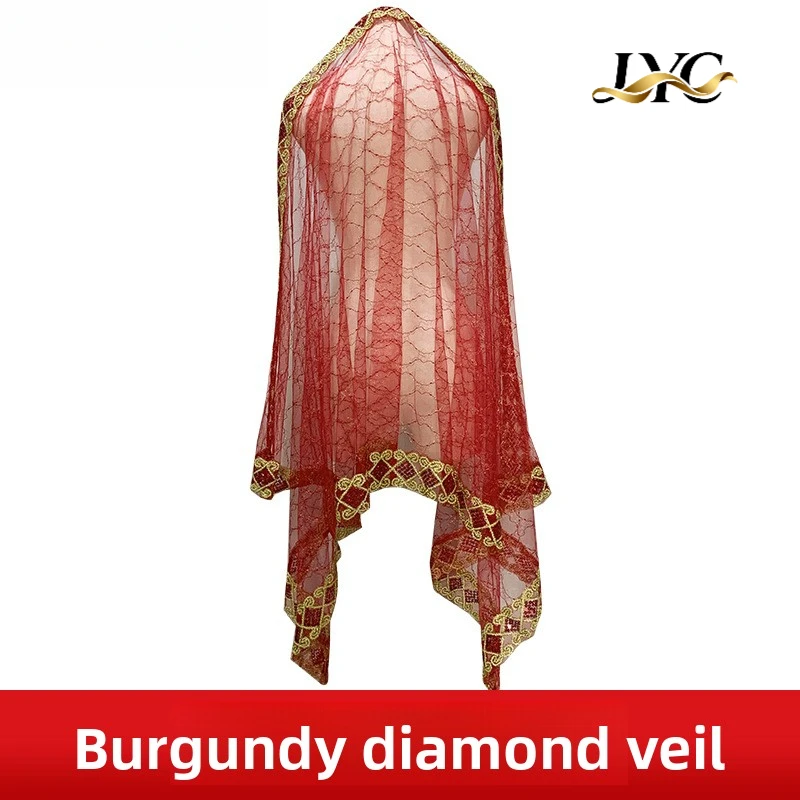 Belly Dance Indian Dance Headscarf with Gold-Stamped Pattern Bollywood Dance Prop for Women