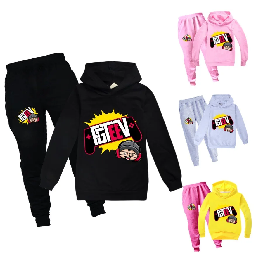 

2024 New Kids Sportswear Fgteev Clothing Sets Boy Girl Fashion Sports Suits Hoodies Sweatshirt+Pants Children Tracksuits Clothes