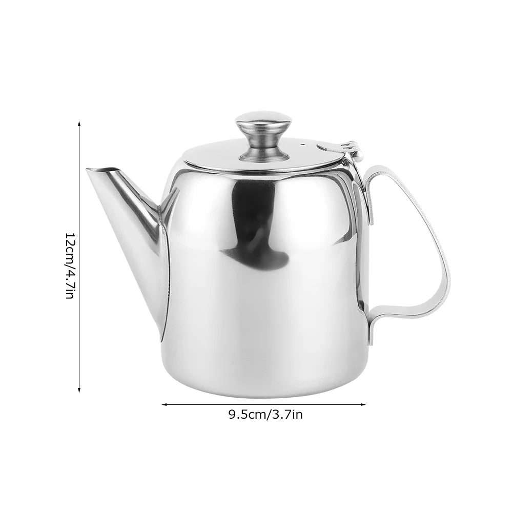 Coffee Pot Teapot Stainless Steel Kettle Cold  Short Spout for Hotel Restaurant Kettle Stainless Steel Kettle Round Pot