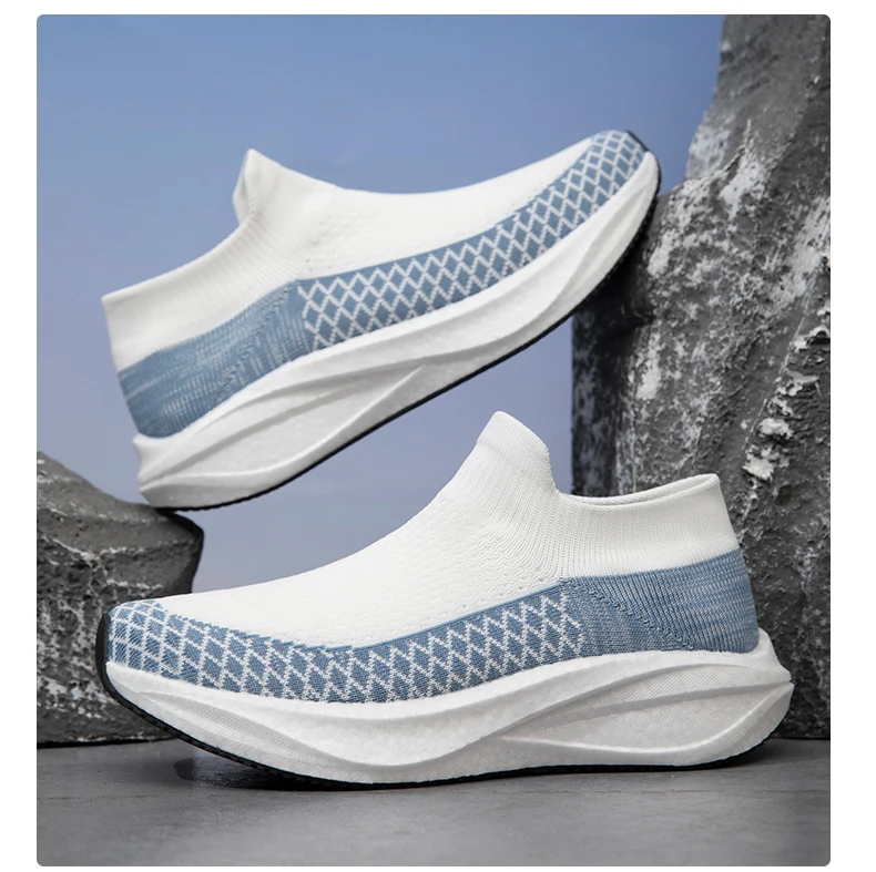 Unisex Real Boost Sneaker mit dicker Sohle, Stretch-Strick, atmungsaktiv, Übergrößen, stoßdämpfend, Sportschuhe, Laufschuhe für Damen und Herren – Detail 28