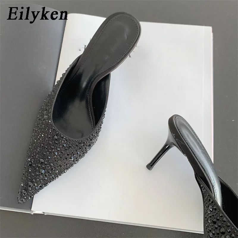 EILYKEN-Pantoufles de Soirée Sexy à Rivets pour Femme, Design Jolie tu, Talons Hauts Fins, Mules, Escarpins de Printemps, Nouvelle Collection