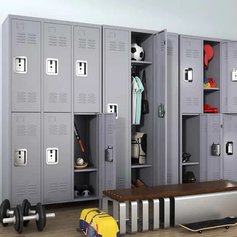 3 Doors Metal Storage Locker for Employee 72 Sports Staff Lockers