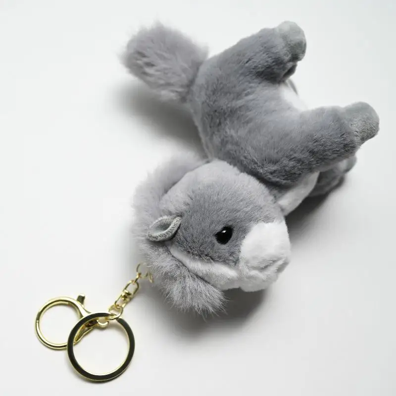 Porte-clés poney en peluche, 1 pièce, Adorable jouet en peluche, breloque pour sac à livres, mascotte de l'année du cheval, pendentif, cadeau