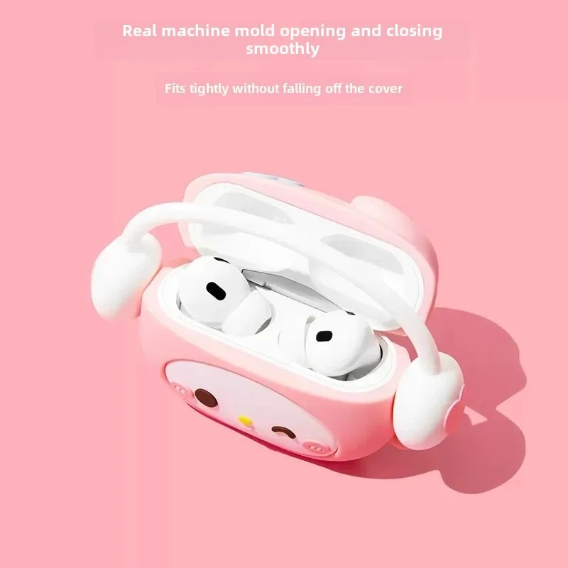 حافظة سماعة رأس كرتونية لأجهزة Apple Airpods 4 3 Pro Pro 2 Hello Kitty Kuromi Melody Music حافظة سماعة أذن من السيليكون لهاتف Apple Air Pod 4