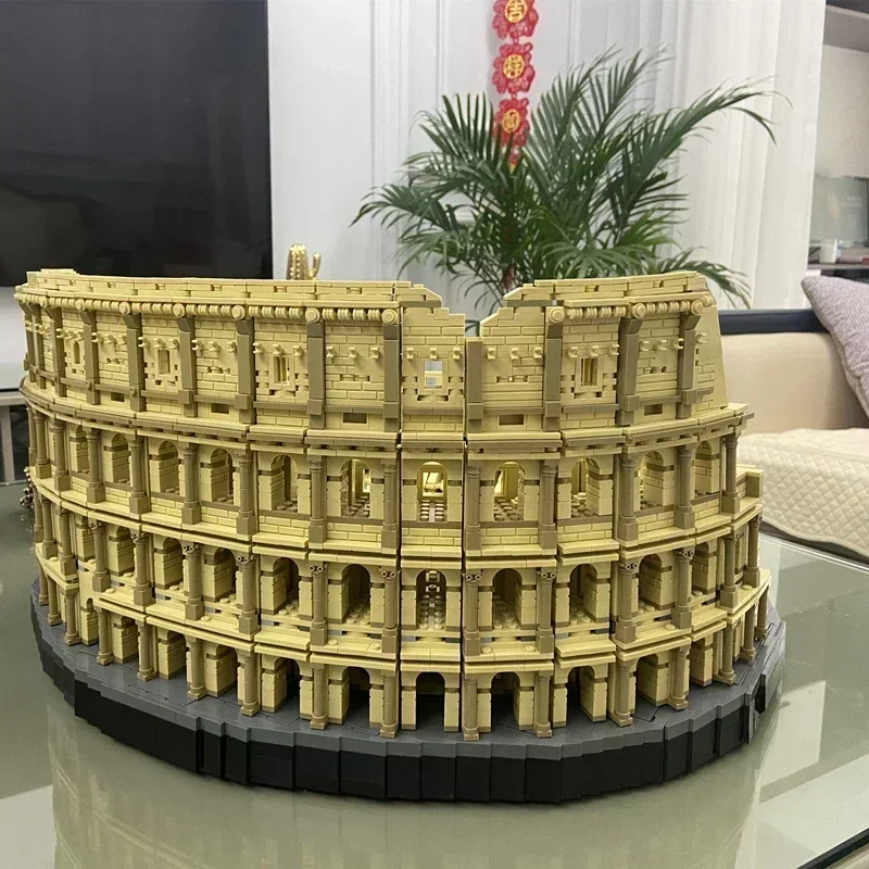 W magazynie 9036 sztuk 86000 seria filmów architektura miasto włochy Roman Colosseum Model klocki 10276 cegły zabawki dla dzieci