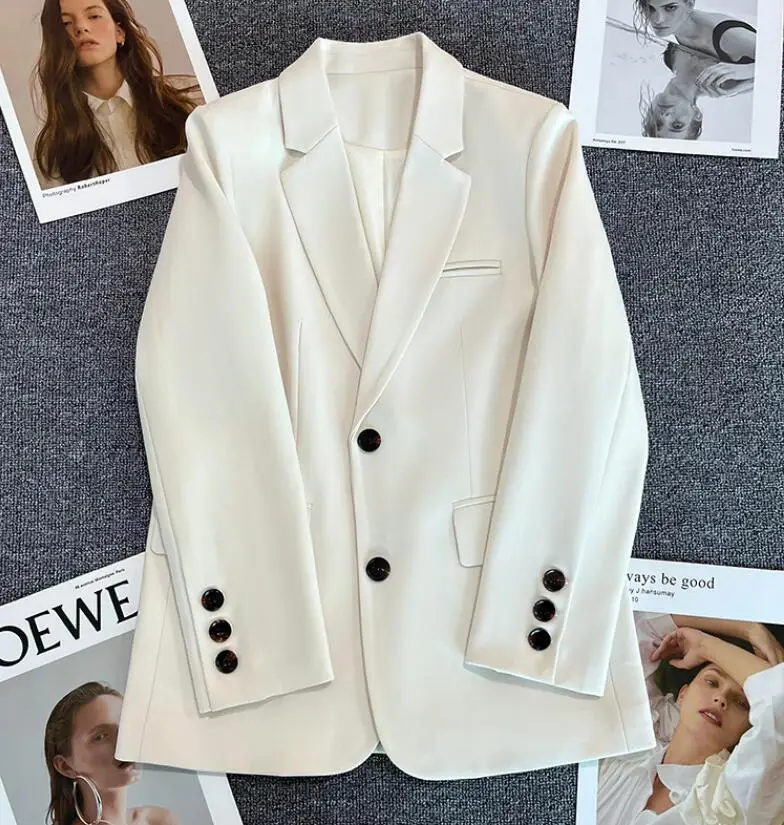 Long sleeve blazer for women, casual jacket, spring clothes, female suit, 2024