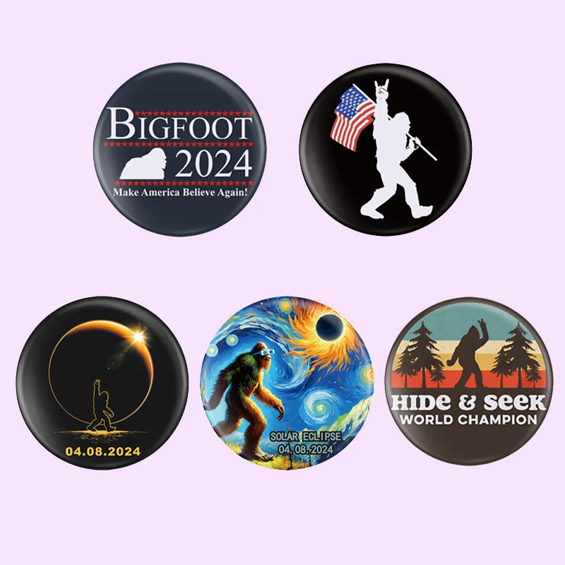 Pin de hojalata Bigfoot Hide Seek, broches de botón suave, insignia de solapa Retro Bigfoot es Real y él probó comer mi trasero, regalo de joyería