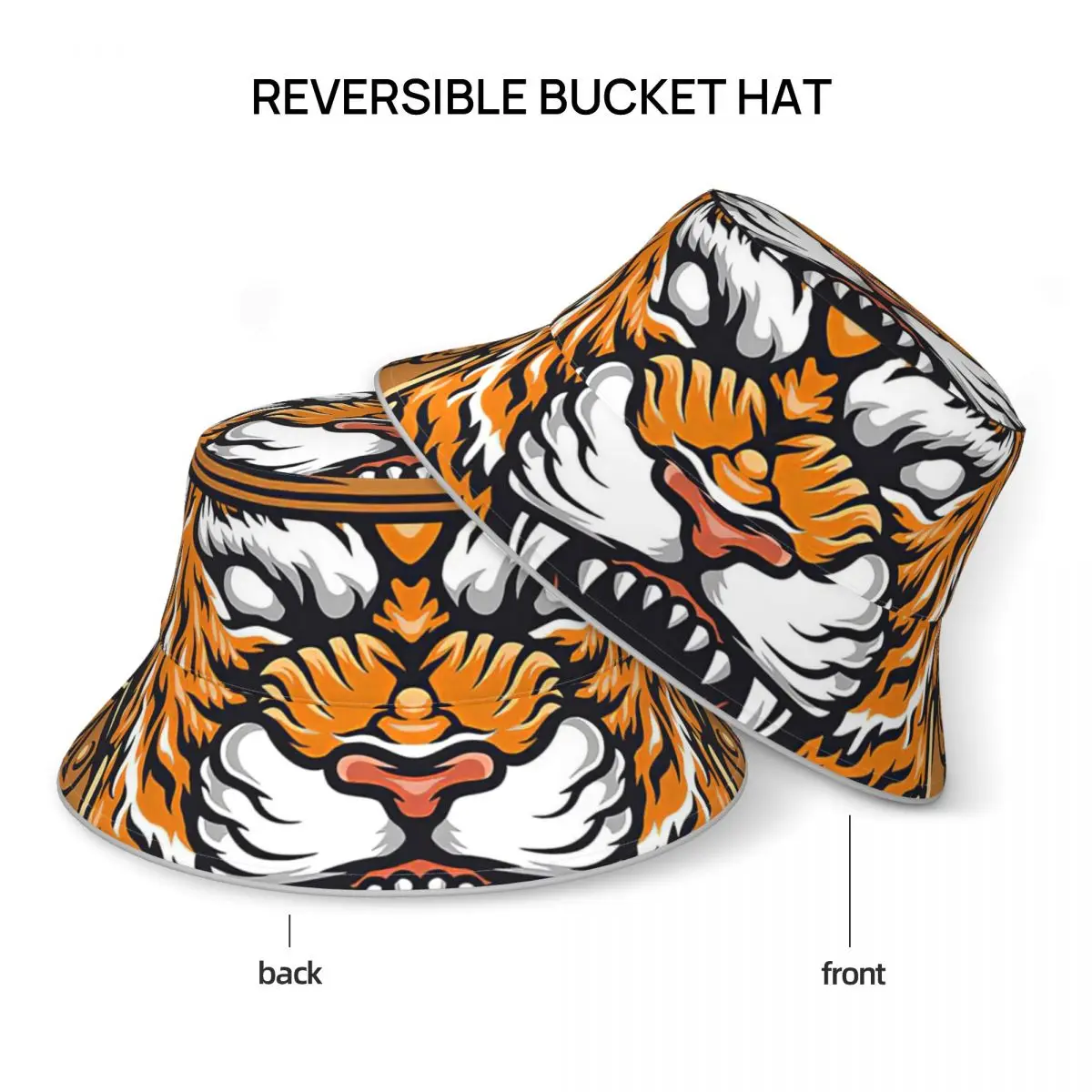 Topi Ember Reflektif Harimau Harimau Topi Ember Pria Wanita Topi Pantai Tabir Surya Luar Ruangan Topi Memancing Mendaki Matahari