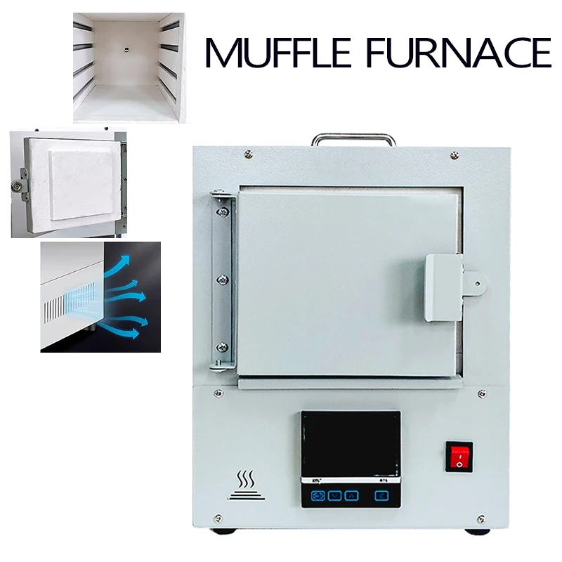 2KW Small Electric Laboratory Furnace 220V Enclosed Ceramic Fiber Muffle Furnace GS-3S-1100