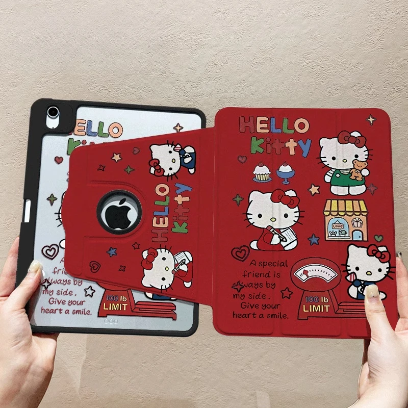 

Hello Kitty Ipad 11in Tablet Case 2025 A16 11th Air7 Mini7 8.3in 10th Air4 10.9in Rotation Case Pro 21 9th 10.2in Acrylic Cover