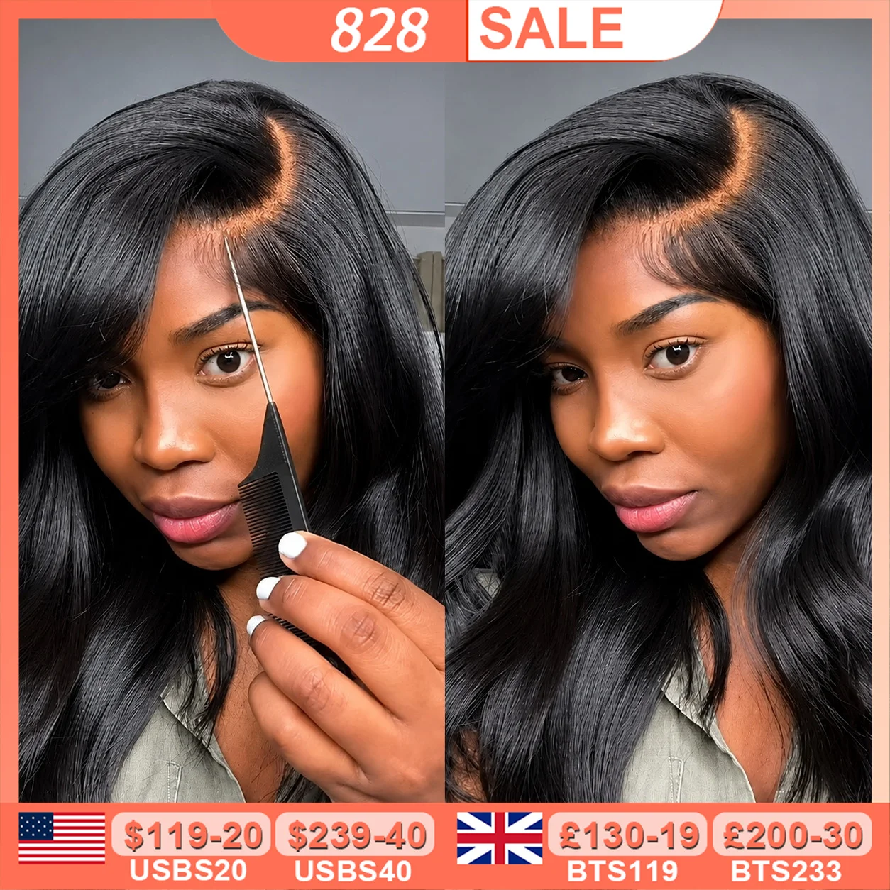 BEEOS 250% Glueless 7x7/6X6 HD Lace Closure Wig Body Wave Preplucked 5x5 HD Closure Human Hair Wigs Ready To Wear/go For Women