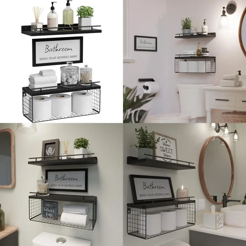 

wopitues плавающие полки для вывески на стену в ванной комнате, органайзеры для ванной комнаты и хранения, полки над унитазом с металлом