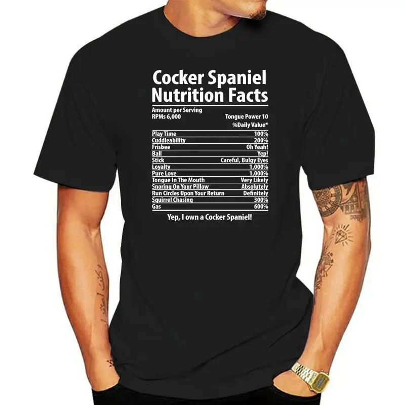 new men shirt Cocker Spaniel Dog Nutrition Facts TShirt