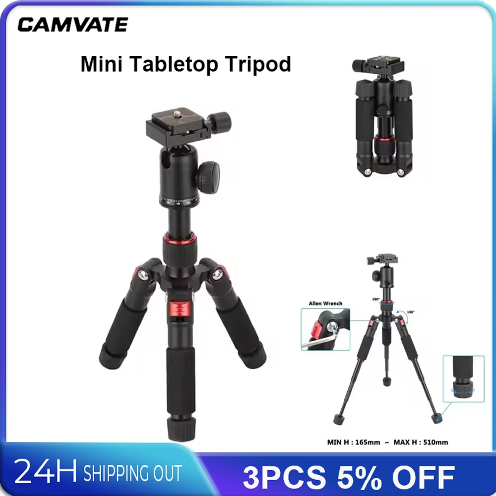 

CAMVATE Camera Mount Mini Tabletop Tripod with Ball Head and ARCA-Type Quick Release For DSLRs Mirrorless Cameras Camcorders