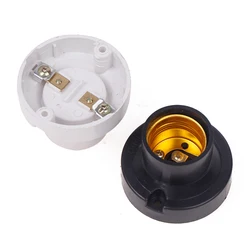 E27 Screw Round Conversion Flat LED Lamp Holder 6A DIY Desktop Small Screw Led Lighting Head Base Socket Lighting Stuff 2Colors