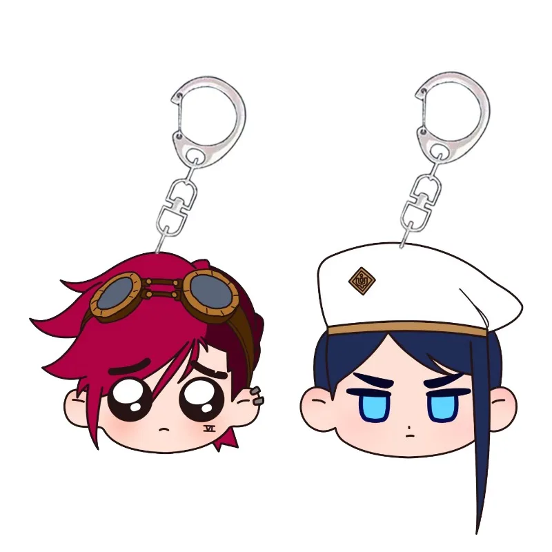 Arcane：League of Legends Anime Women Keychain Men Jinx Keyring Bags Key Chain Acrylic Key Chain Kids Friends Gift Toys Cosplay