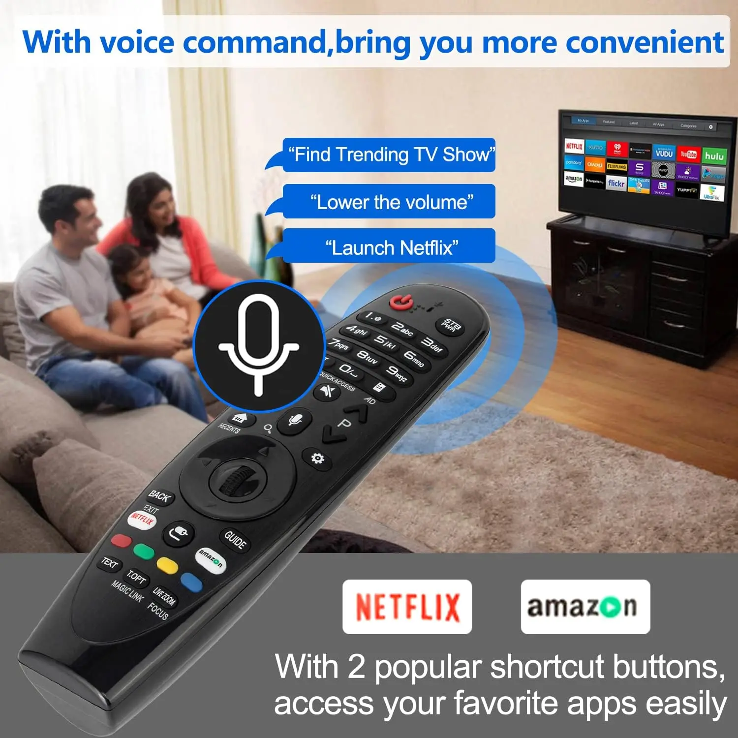 AKB75075301 AN-MR650A Voice Magic Remote Control for LG TV with Amazon NETFLIX UJ657A SJ9570 SJ850A UHD 4K UJ6570 UJ7700