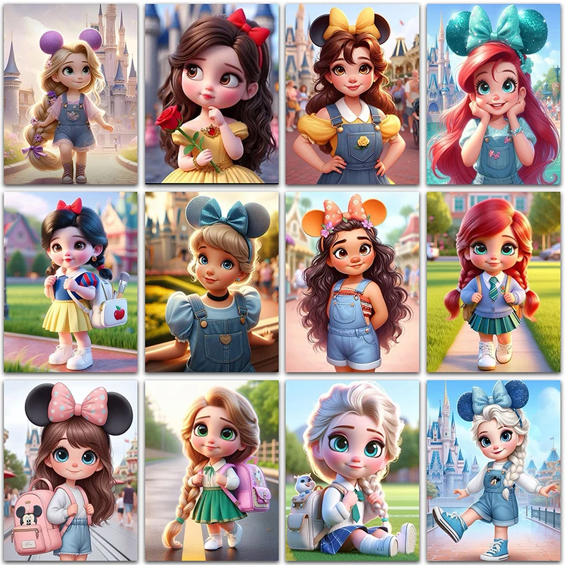 

Disney Princess Baby Diamond Painting Frozen Tangled Elsa Snow White Home Decor Full Square&Round mosaic embroidery Cross stitch