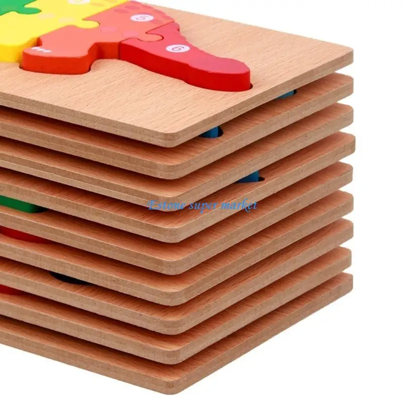 090B Toddler Wooden Puzzles Dinosaur Vehicles Educational Toy for 3+ Years Boys Girls