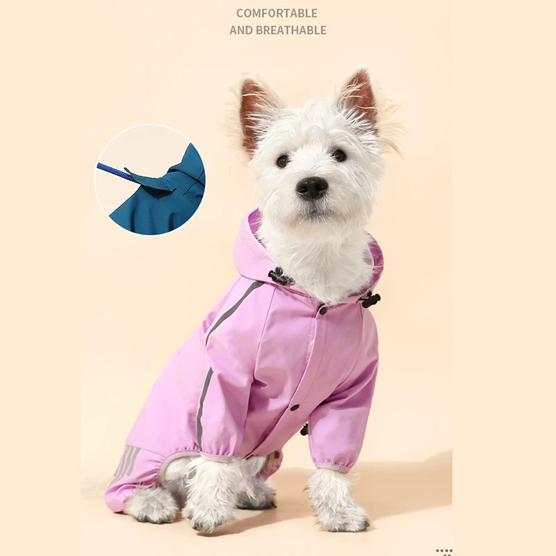 Dog Raincoat Waterproof Pet Rain Clothes for Chihuahua Maltese Reflective Rain Coat Small Medium Dogs Jumpsuit Dogs Cat Overalls