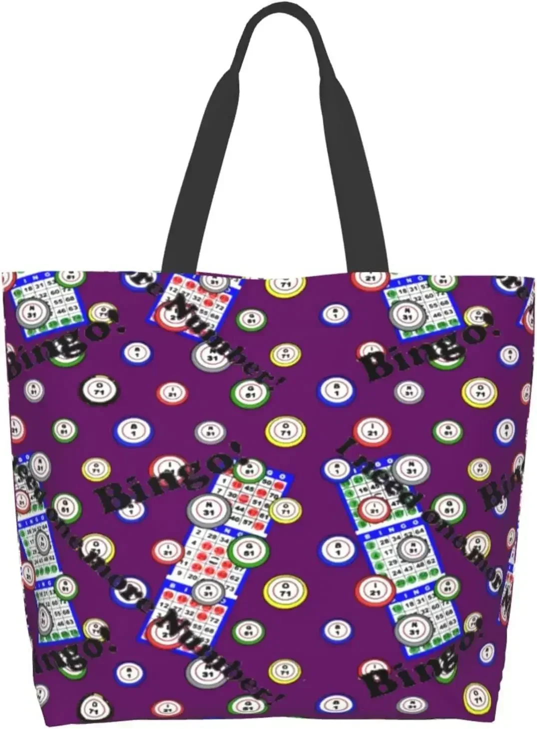 Women's Tote Shoulder Bag Bingo I Need One More Number Travel Handbag Storage Reusable Handle Bag