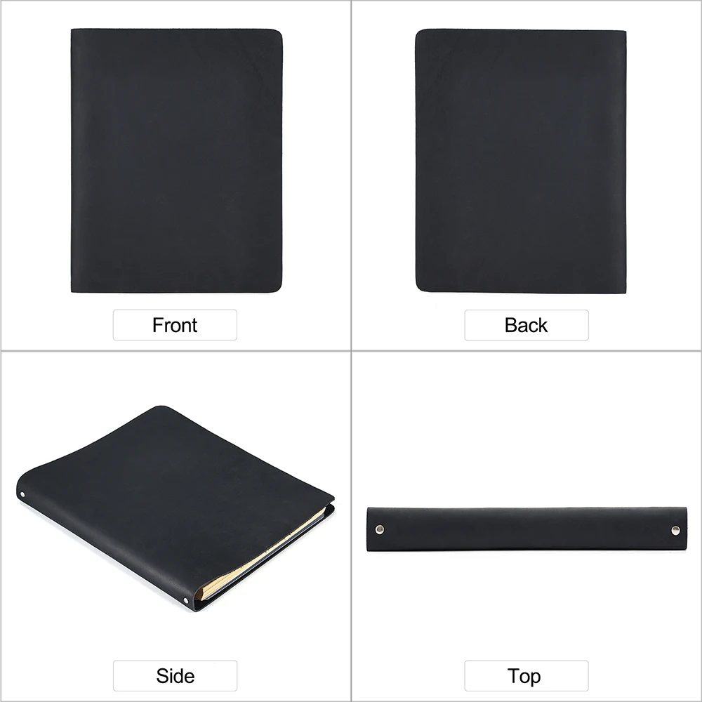 JOYIR A4 Genuine Leather Notebook Binder Refillable 4 Ring Binder Loose Leaf Personal Planner Binder Office Notepad New