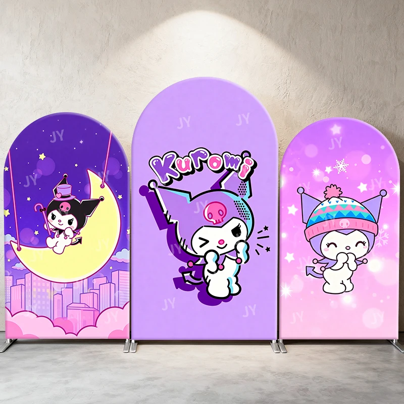 

Kuromi Purple Fantasy Style Arch Backdrop Cover Charming Festive Scene For Kids Birthday Baby Shower Photo Booth Background