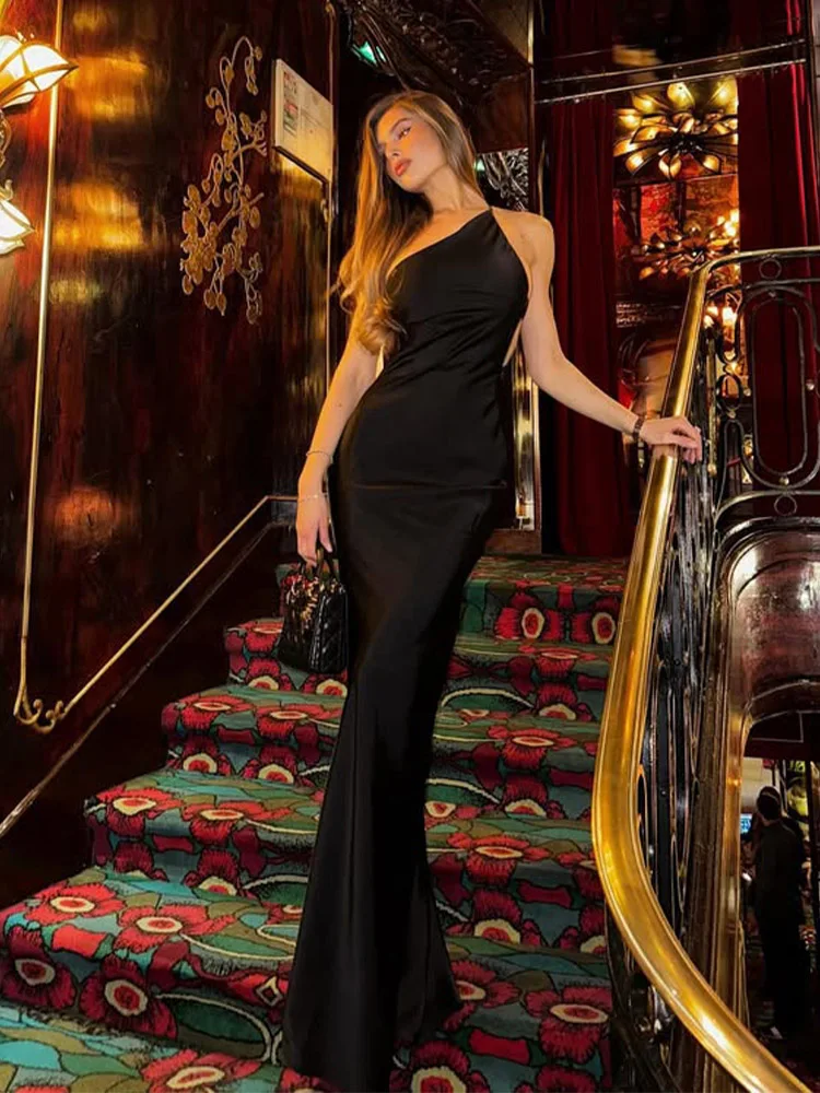 Sukienki imprezowe bez pleców dla kobiet Moda Seksowne koronkowe solidne ramiączka Bez rękawów Skinny Hip Wrap Długie szaty Vestidos Kobiece eleganckie — zdjęcie 6