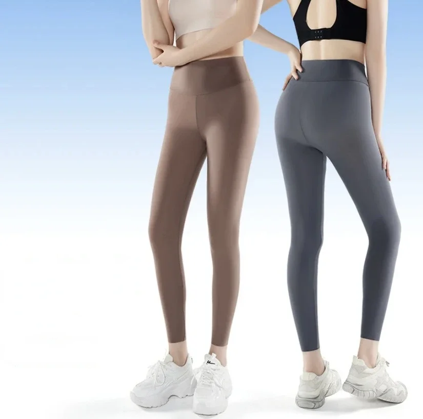 Sexy Frauen dünne Sommer Legging Oberbekleidung seidige Sonnencreme cooles Gefühl hohe Taille Yoga hosen elastische schiere dünne Hose