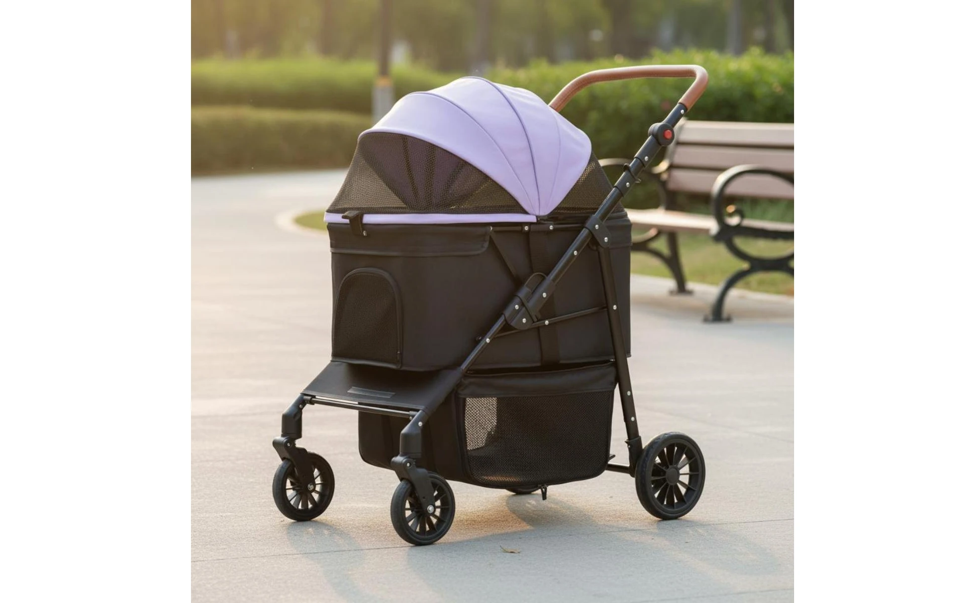 Foldable Pet Stroller Multi-Function Foldable Dog Stroller Large Dog Wagon Breathable Mesh Window Pet Gear Easy to Clean