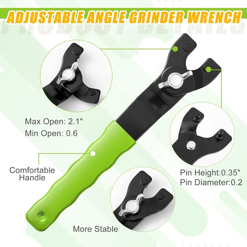 5/8 Inch -11 Angle Grinder Extension Shaft Connecting Rod Angle Grinder Accessory with Grinder Adjustable Wrench-A51M