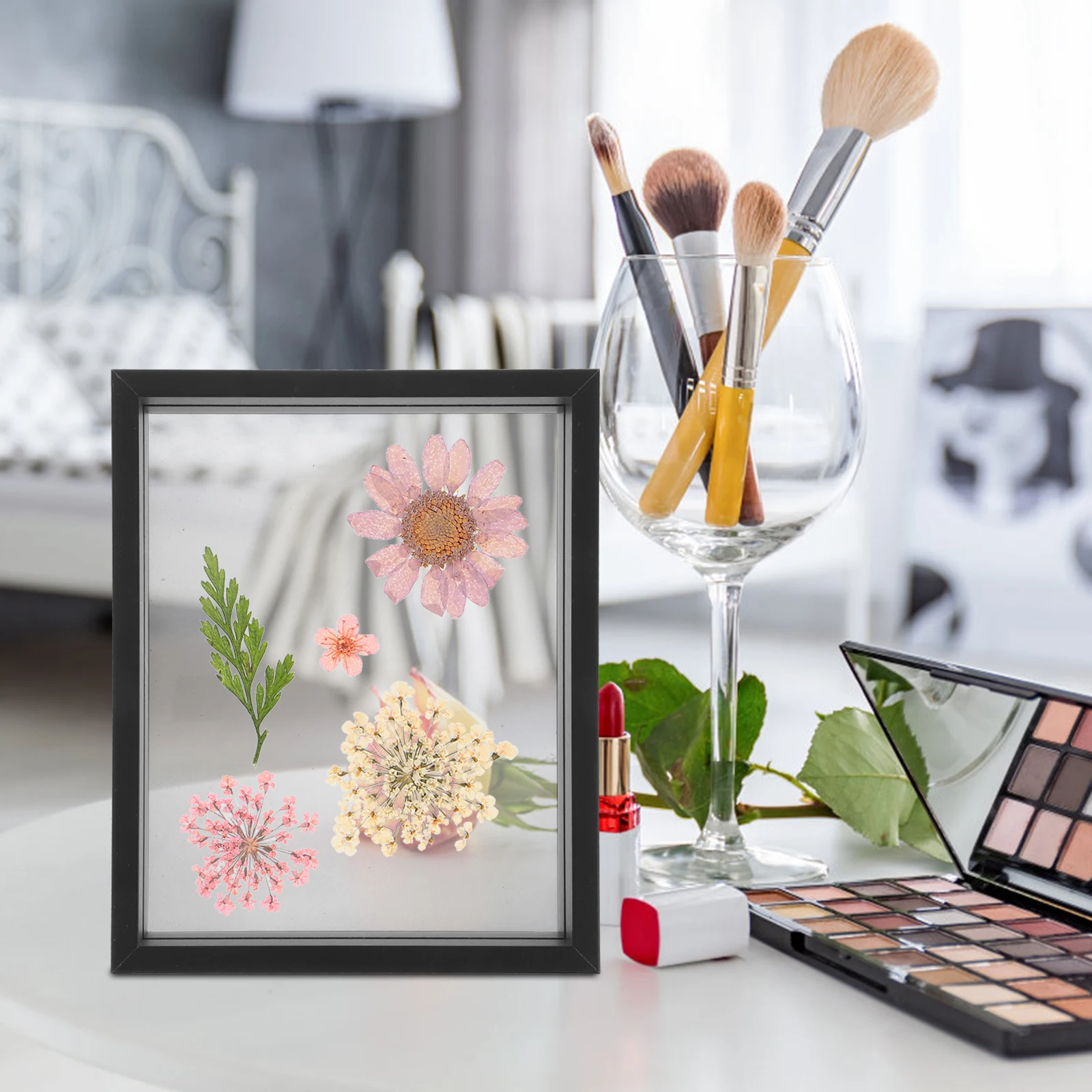 

Vintage Double Side Glass Frame For Dried Flowers Photos Pressed Flower Display Stand Household Desktop Decor Photo