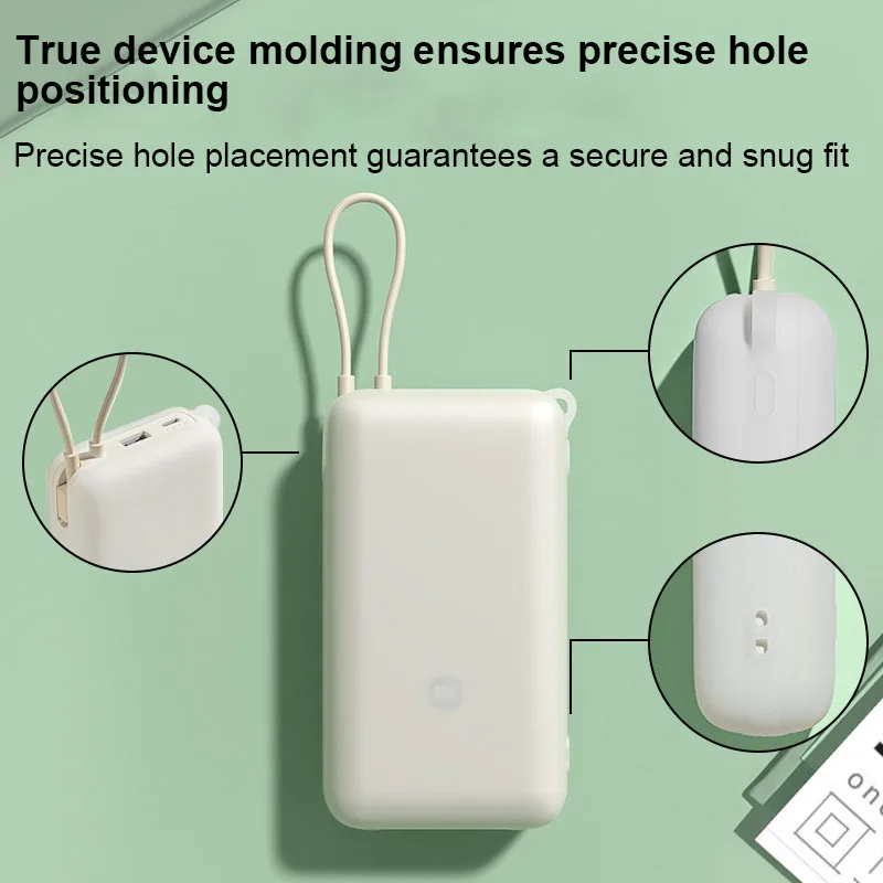 Shockproof Silicone Case for Xiaomi Built-in Cable Power Bank 20000 33W PB2033MI Dustproof Protective Power Bank Case view 3