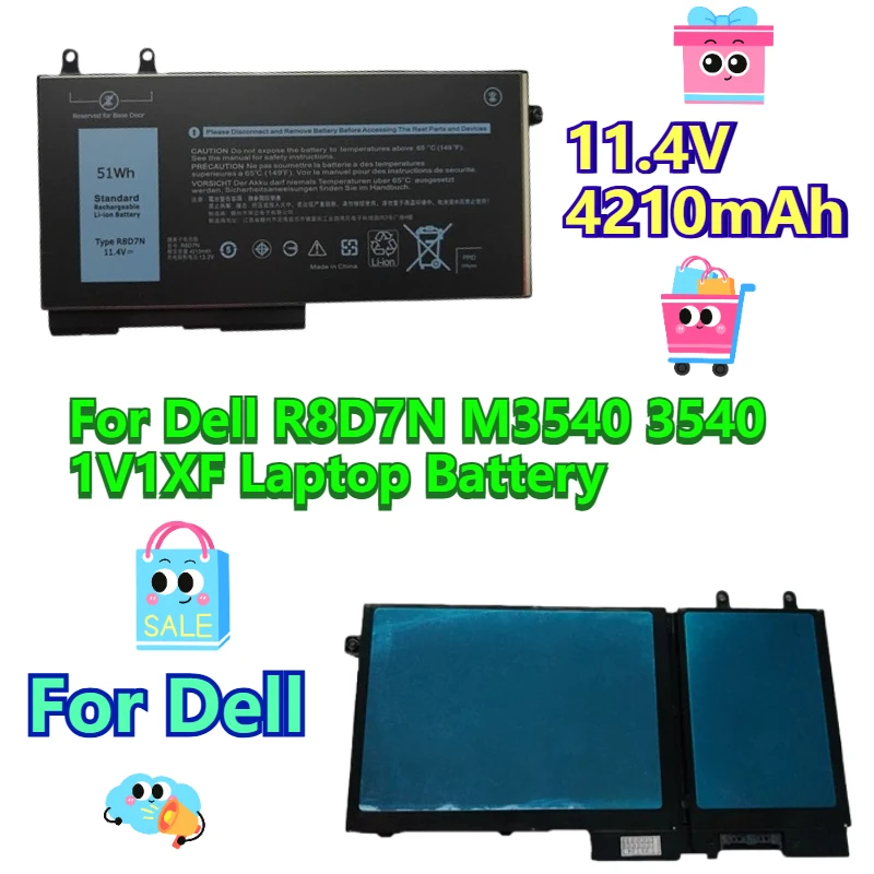 

11.4V 4210mAh for Dell R8D7N M3540 3540 1V1XF Laptop Battery