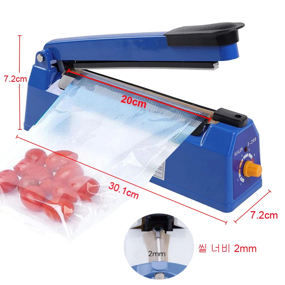 Plastic Bags Sealer Electric Heat Sealing Machine Hand Press Vacuum for Food Plastic Bag Impulse Sealer Packaging Machine