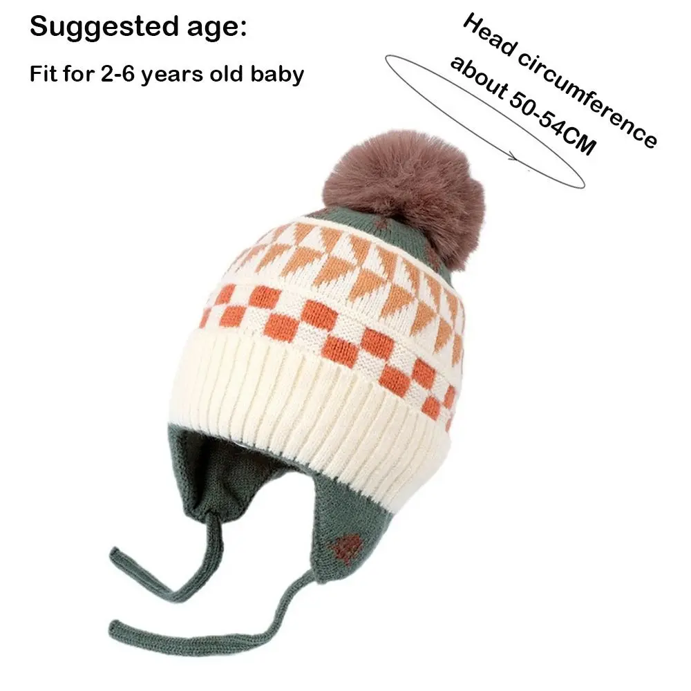 Winter Warm Children Ear Protection Hat Kids Earmuffs Cap Cartoon Toddler Woolen Knitted Hats 2-6 Years Children Beanies image 6