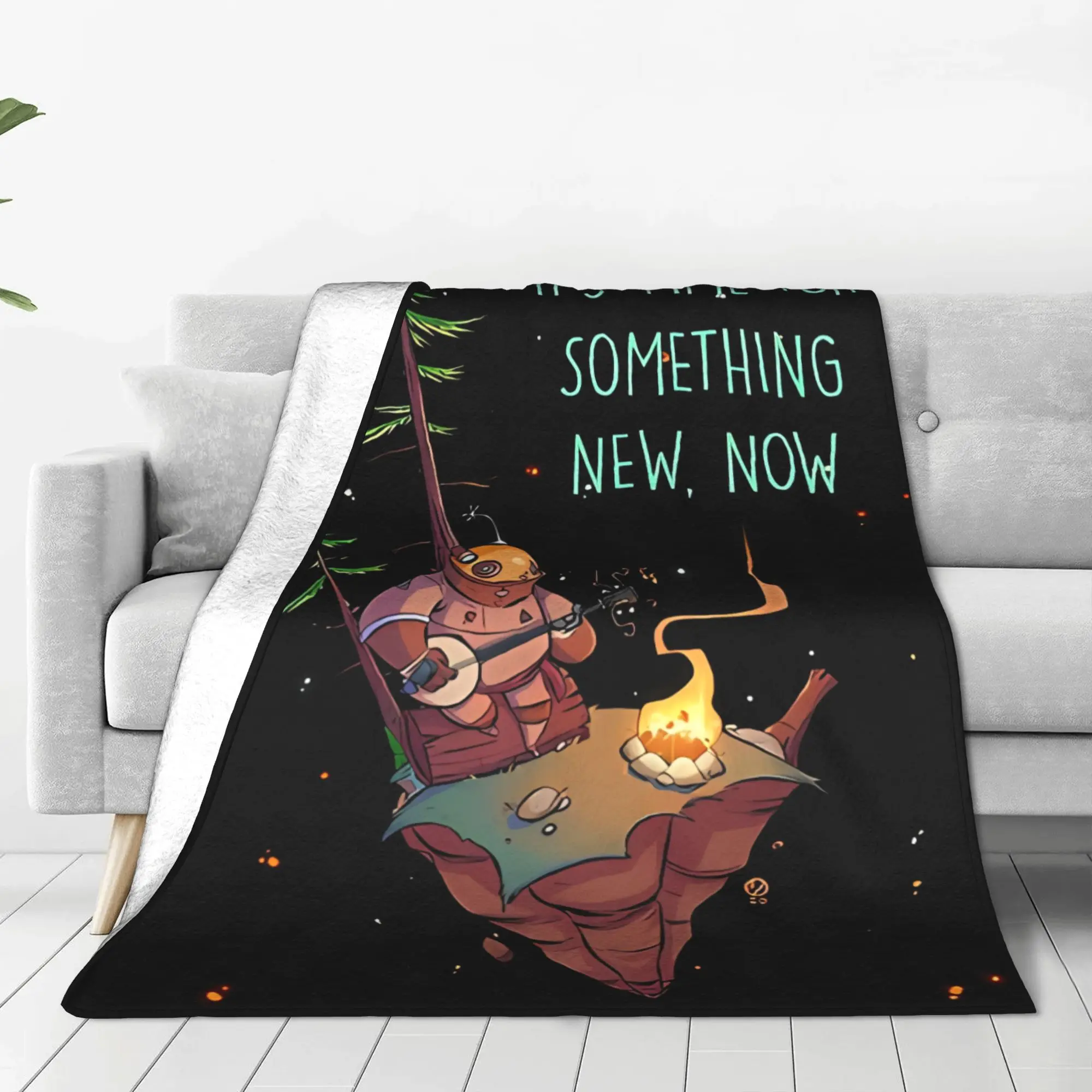 1PC Home Cute Room Decor Interstellar Adventure Graphic  Blanket Throw Blanket Outer Wilds Novelty Warm Blanket All Season