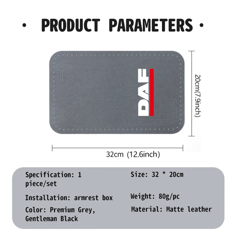Universal Armrest Pad Car Seat Center Console Arm Rest Mat For DAF XF 95 105 CF LF VAN view 6