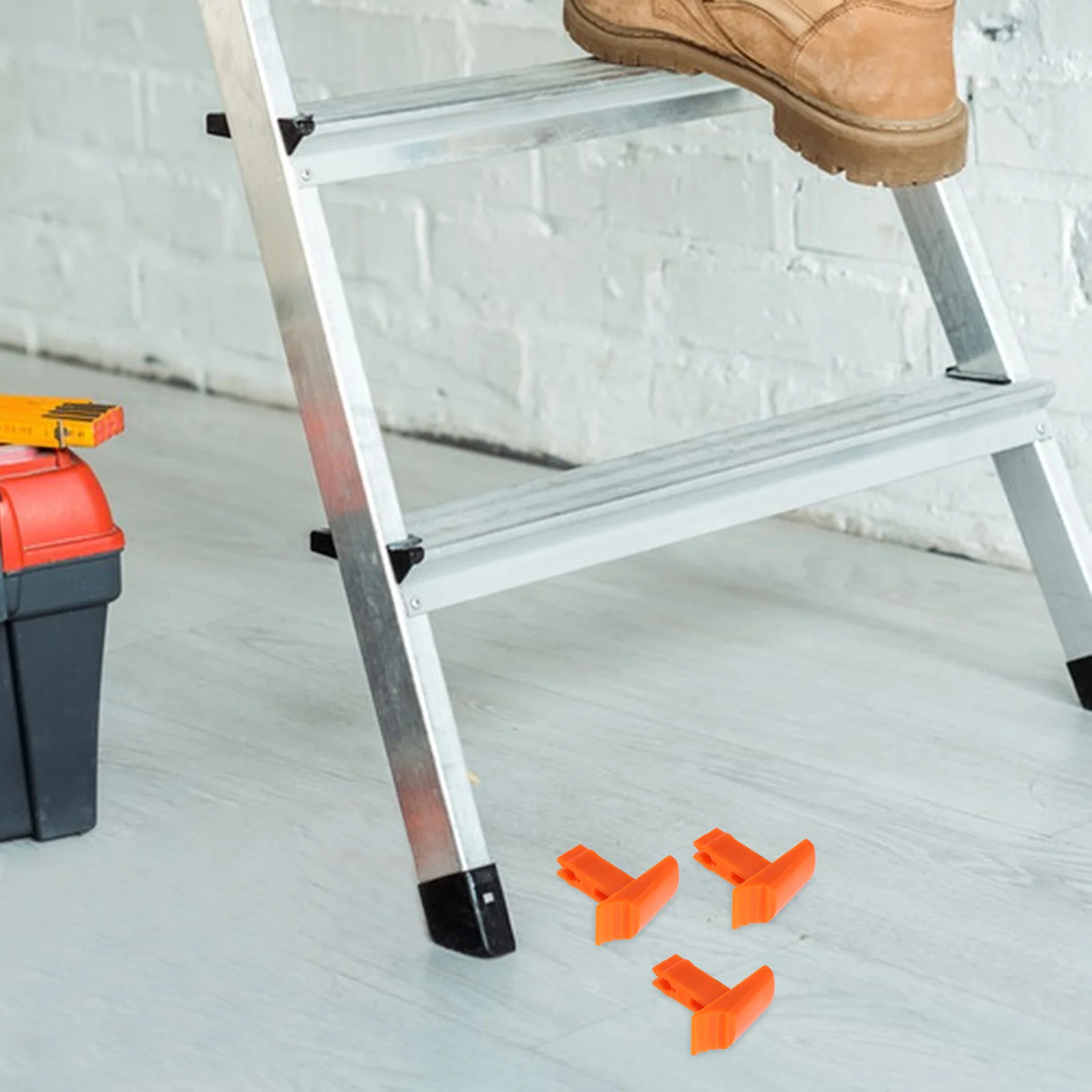 

10pcs Telescopic Switch Orange Plastic Replacement Lock Buttons 1.26X1.26X0.59In Durable Extension Accessories Universal Ladder