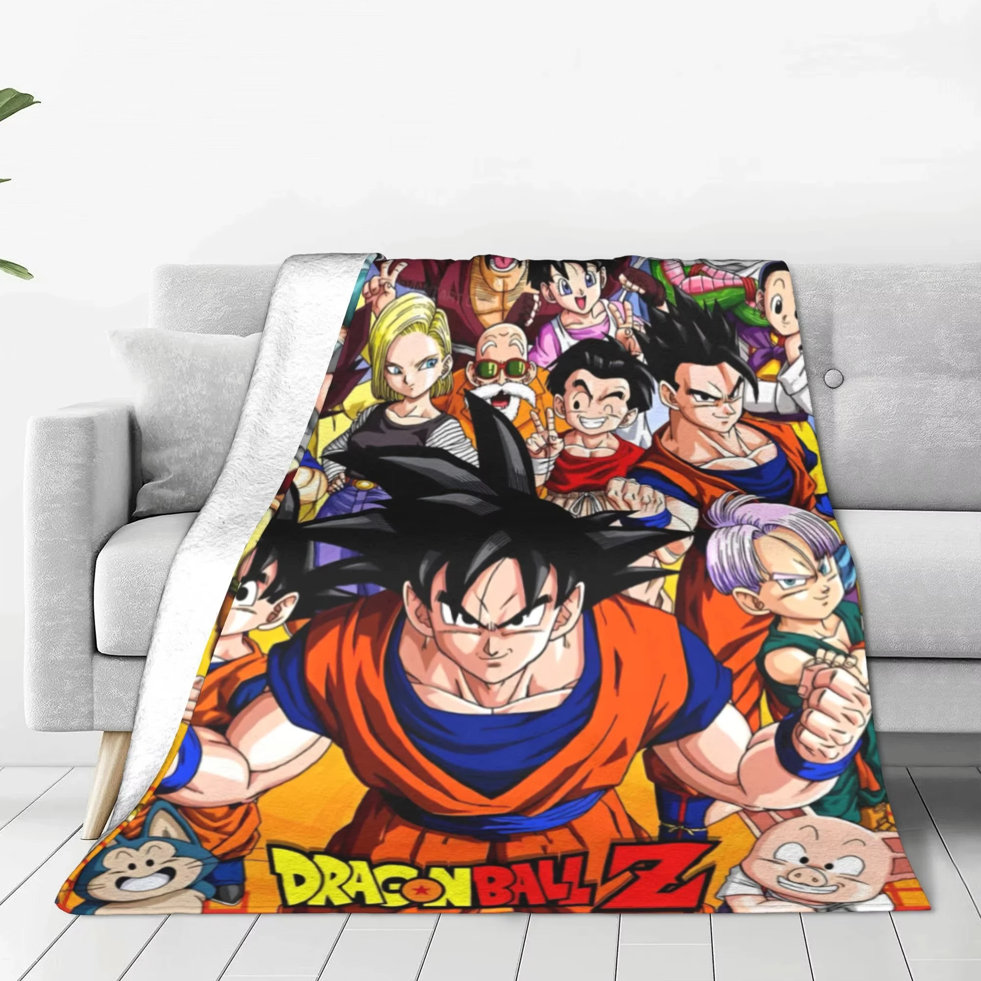 

Dragon Ball Blanket Anime Goku Pattern Soft Throw Blankets for Bed Bedroom Quilt Air Conditioning Personalised Warm Bedspread