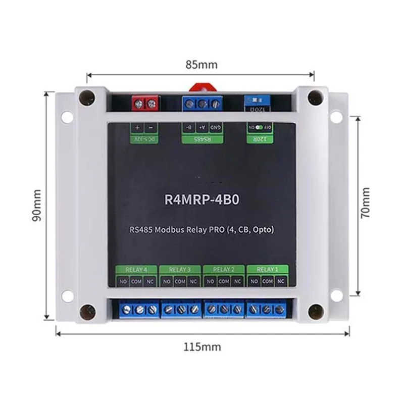 Relais Modbus RS485 quotidien PRO, Module de relais 4CH, relais d'interface RS485, contrôle du protocole Modbus RTU, Isolation optocoupleur